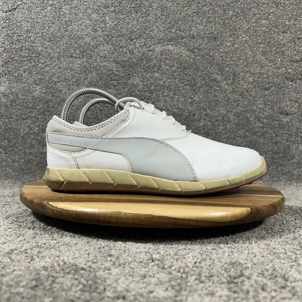 Puma Ignite Women’s Size 8 White Glacier Gray Spikeless Golf Shoes Used